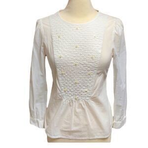Marc Jacobs White Cotton Bib Front Top Size 4